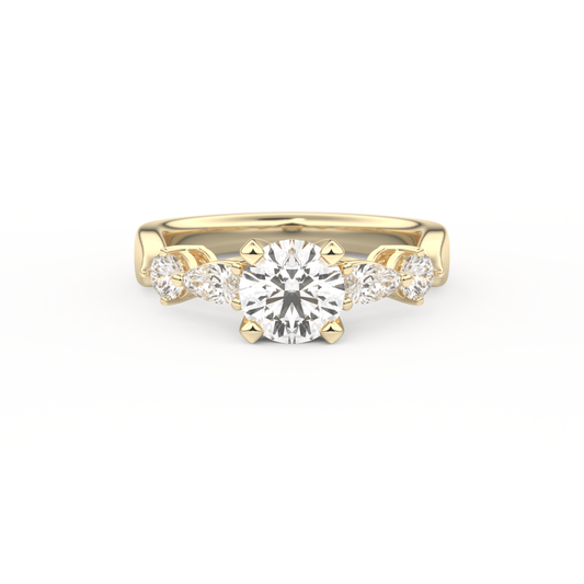 Round Cluster Lab Grown Diamond Engagement Ring