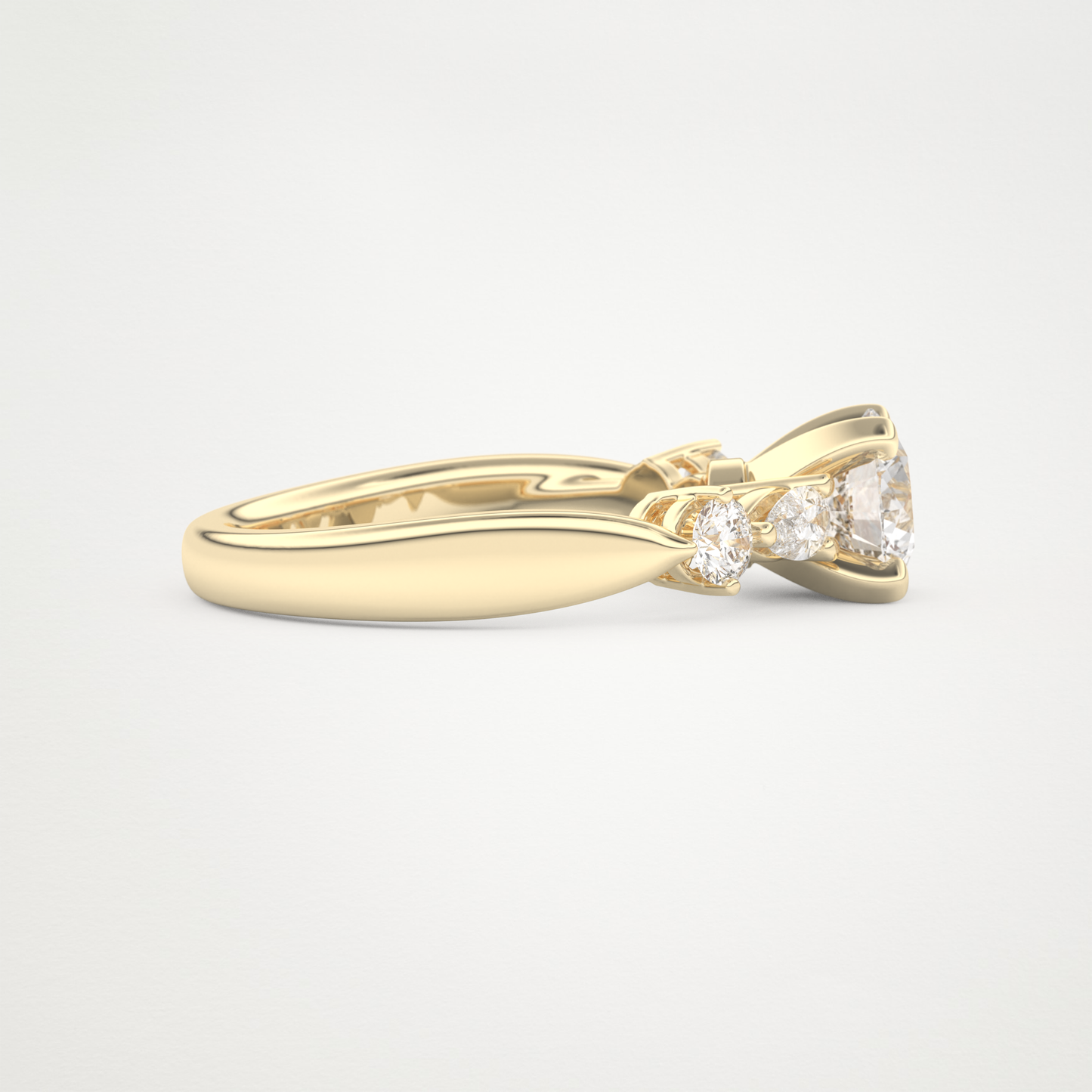 Round Cluster Lab Grown Diamond Engagement Ring