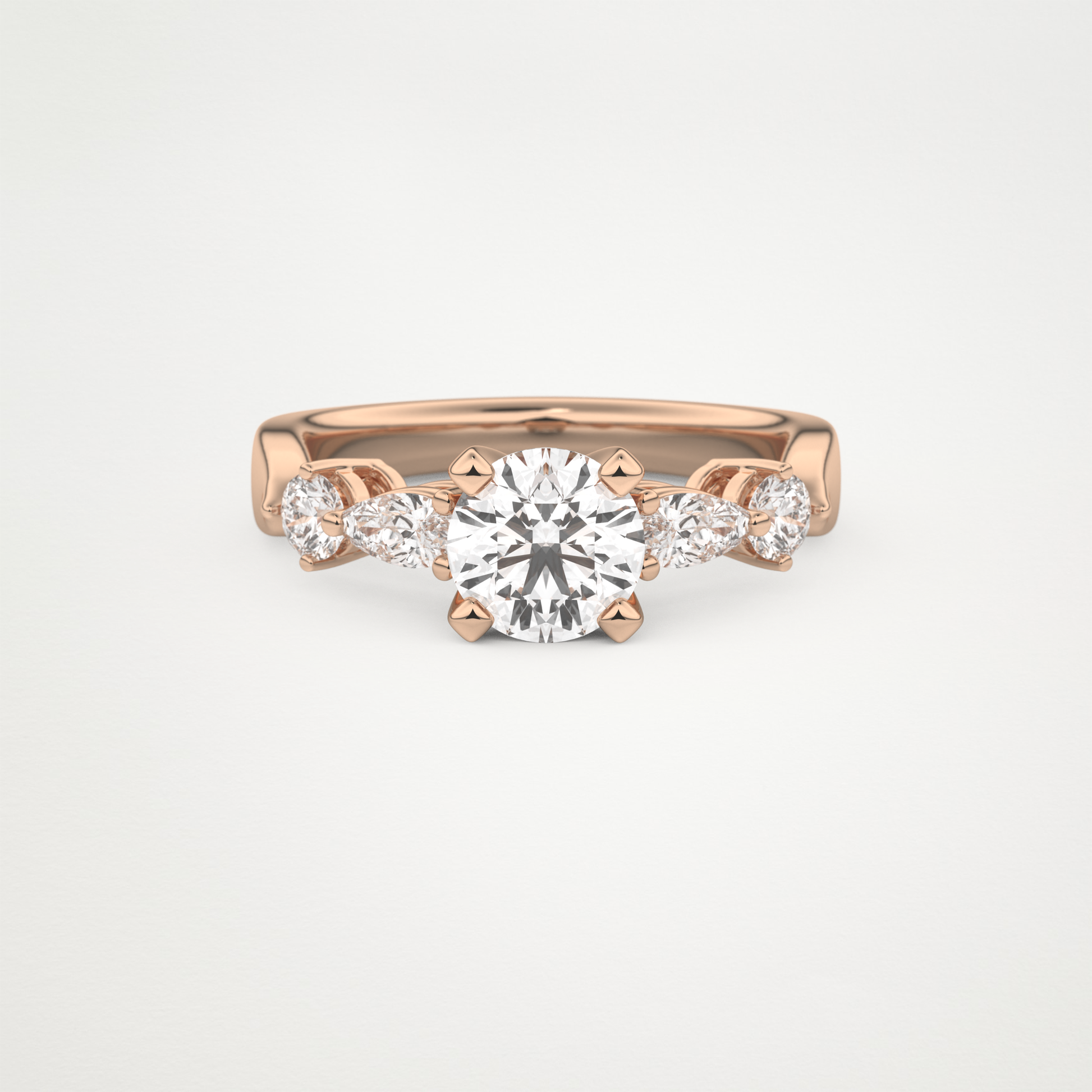 Round Cluster Lab Grown Diamond Engagement Ring