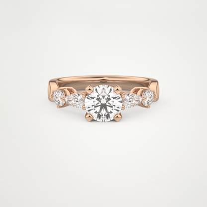 Round Cluster Lab Grown Diamond Engagement Ring