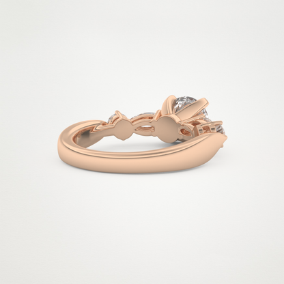 Round Cluster Lab Grown Diamond Engagement Ring