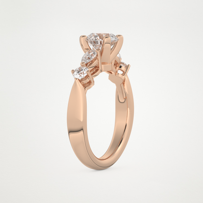 Round Cluster Lab Grown Diamond Engagement Ring