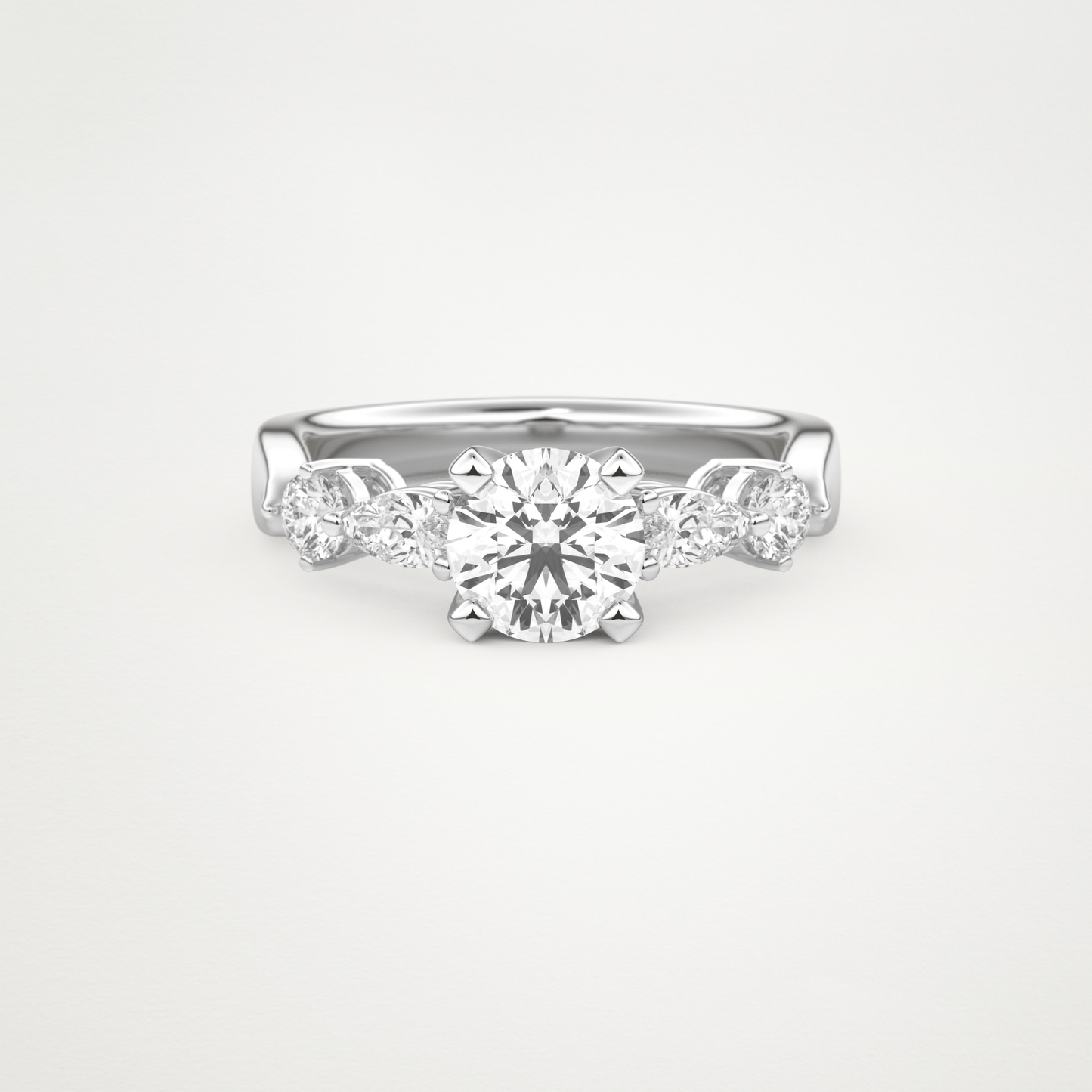 Round Cluster Lab Grown Diamond Engagement Ring