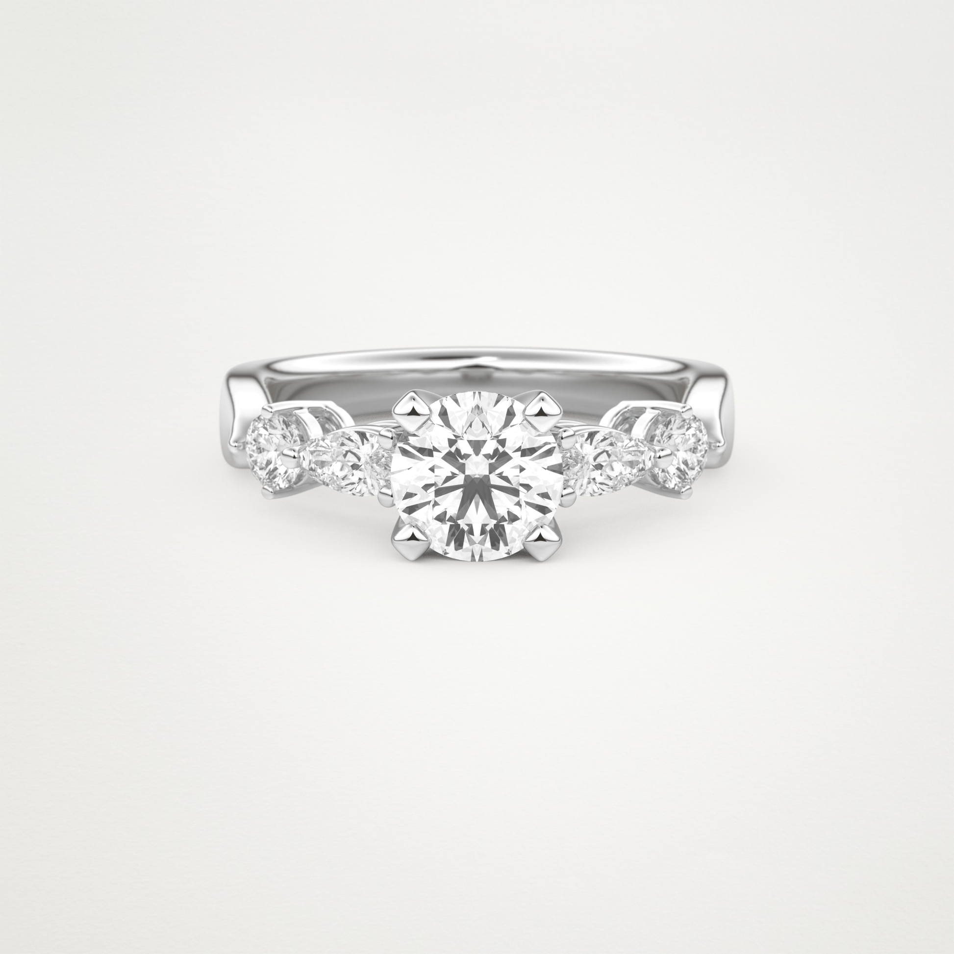 Round Cluster Lab Grown Diamond Engagement Ring