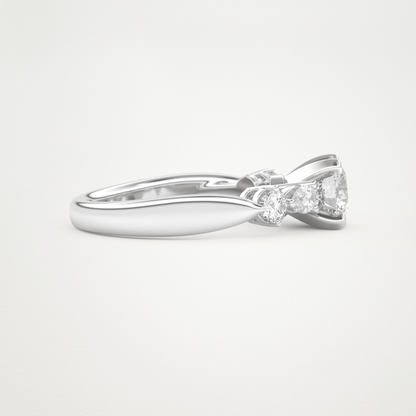 Round Cluster Lab Grown Diamond Engagement Ring