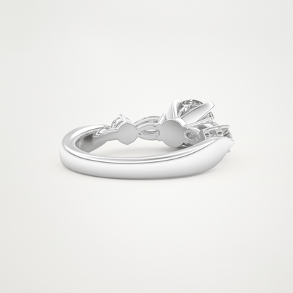 Round Cluster Lab Grown Diamond Engagement Ring