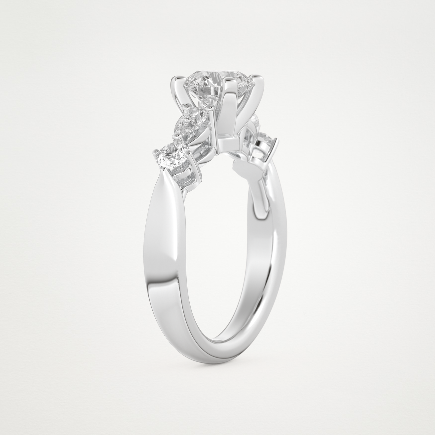 Round Cluster Lab Grown Diamond Engagement Ring