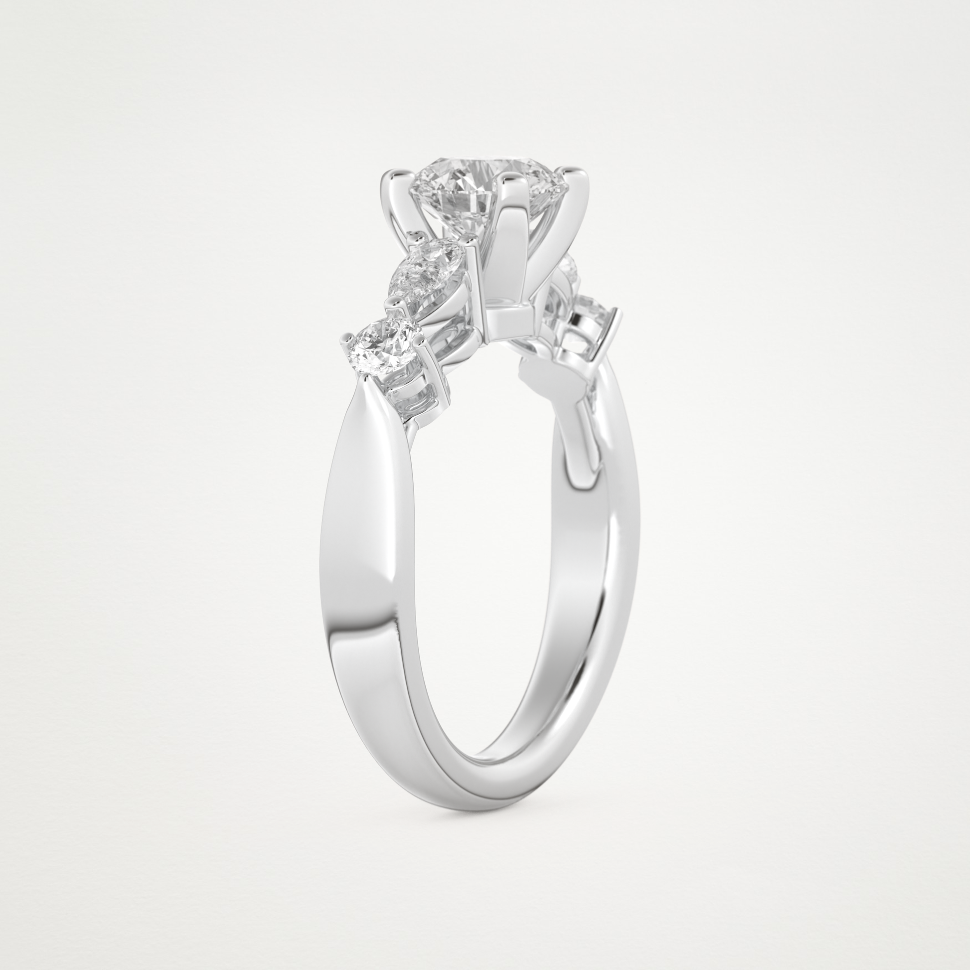 Round Cluster Lab Grown Diamond Engagement Ring
