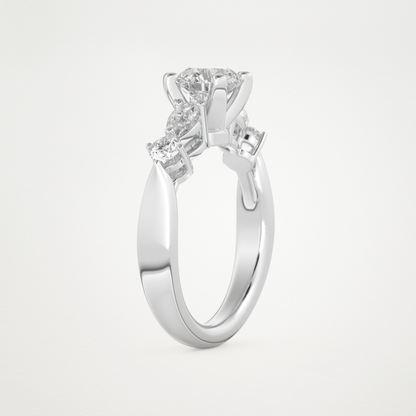 Round Cluster Lab Grown Diamond Engagement Ring