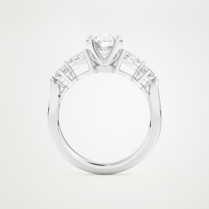 Round Cluster Lab Grown Diamond Engagement Ring