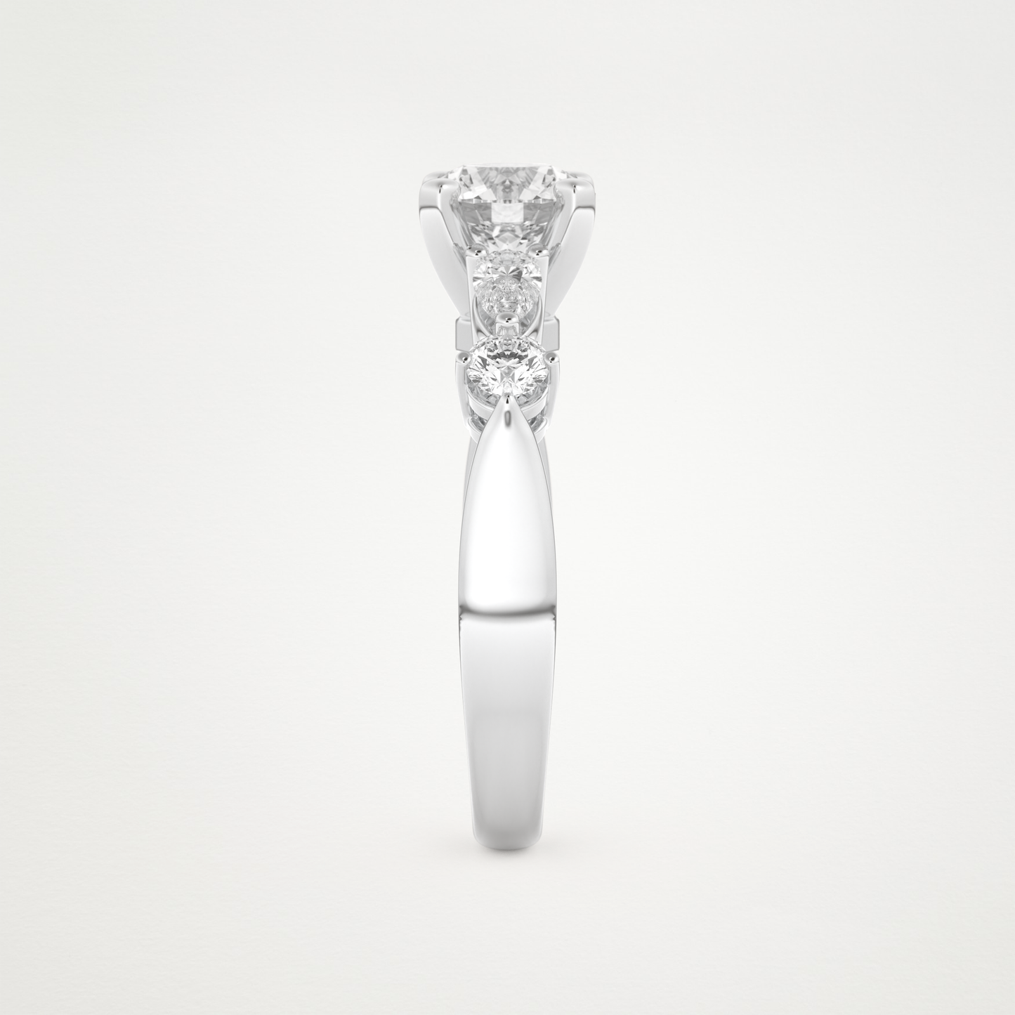 Round Cluster Lab Grown Diamond Engagement Ring