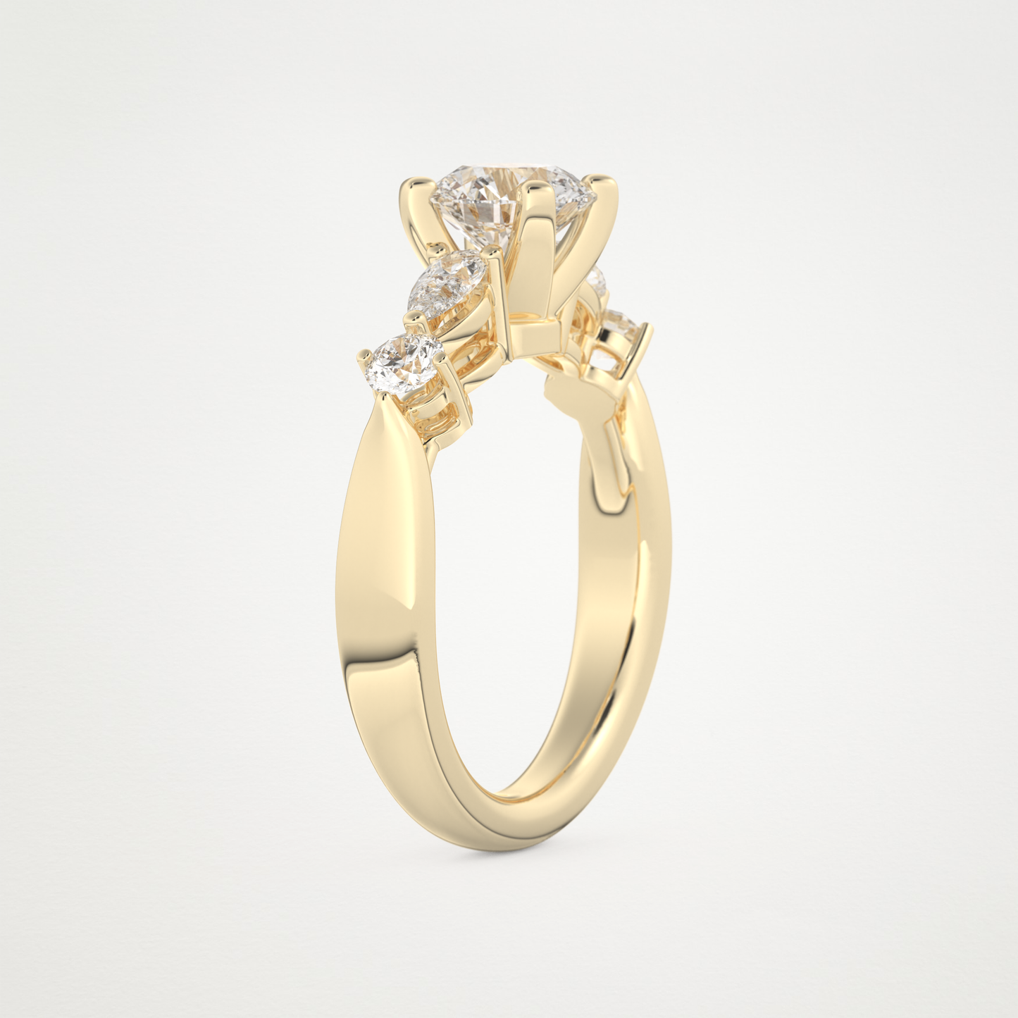 Round Cluster Lab Grown Diamond Engagement Ring
