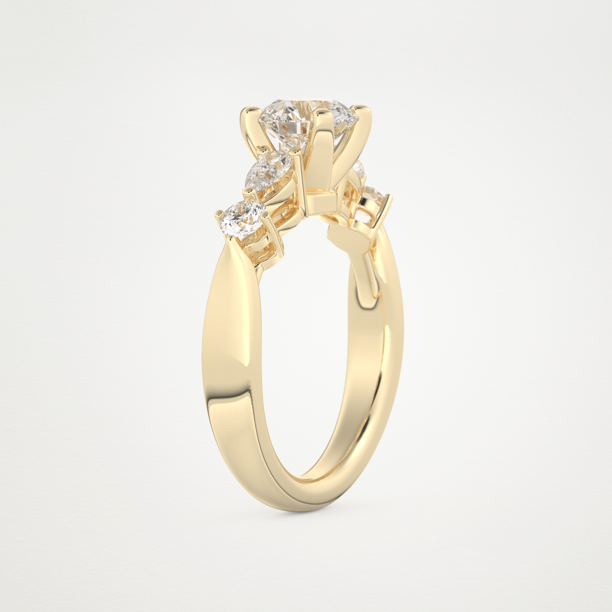 Round Cluster Lab Grown Diamond Engagement Ring