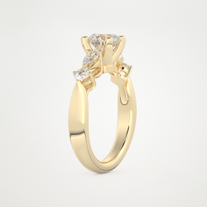 Round Cluster Lab Grown Diamond Engagement Ring