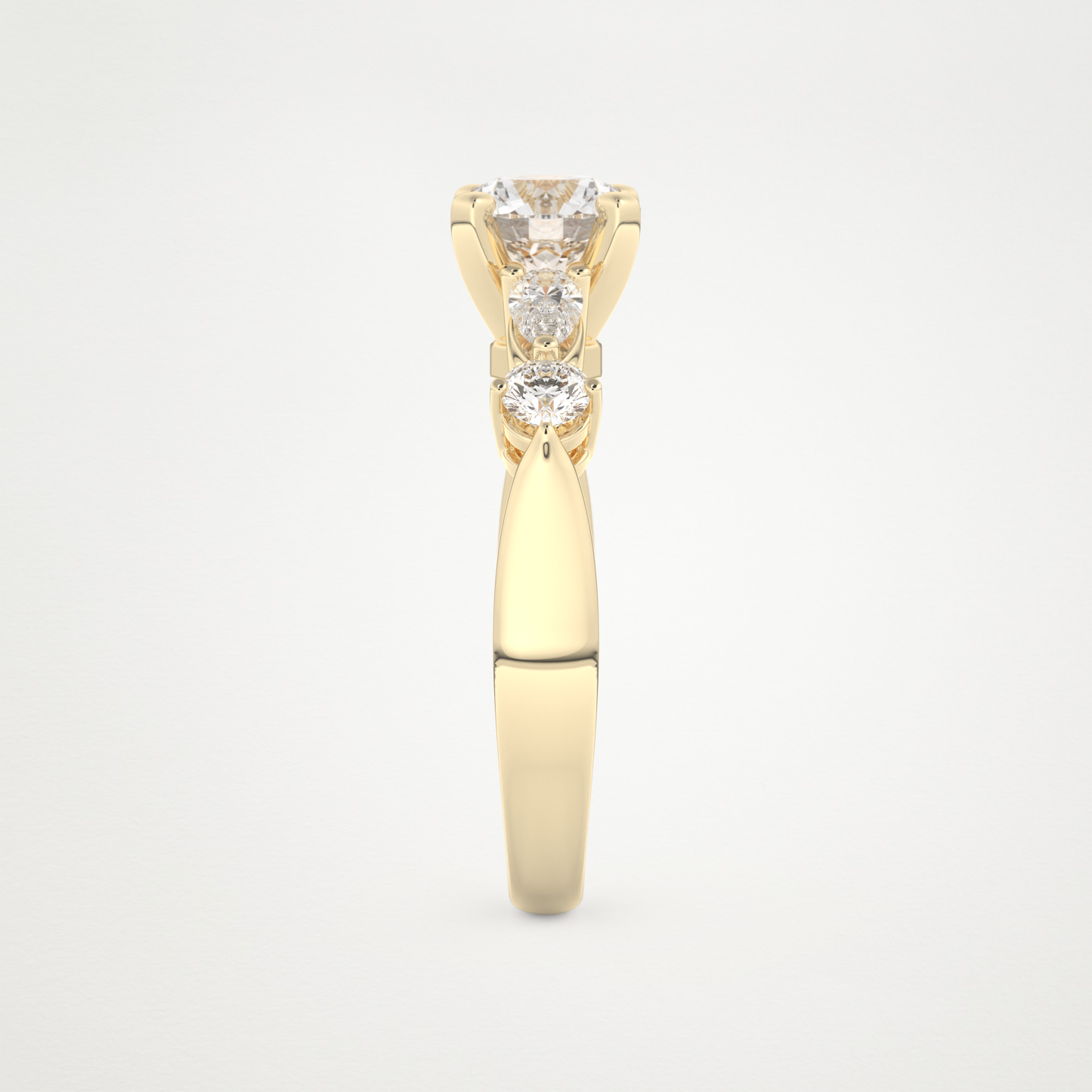 Round Cluster Lab Grown Diamond Engagement Ring