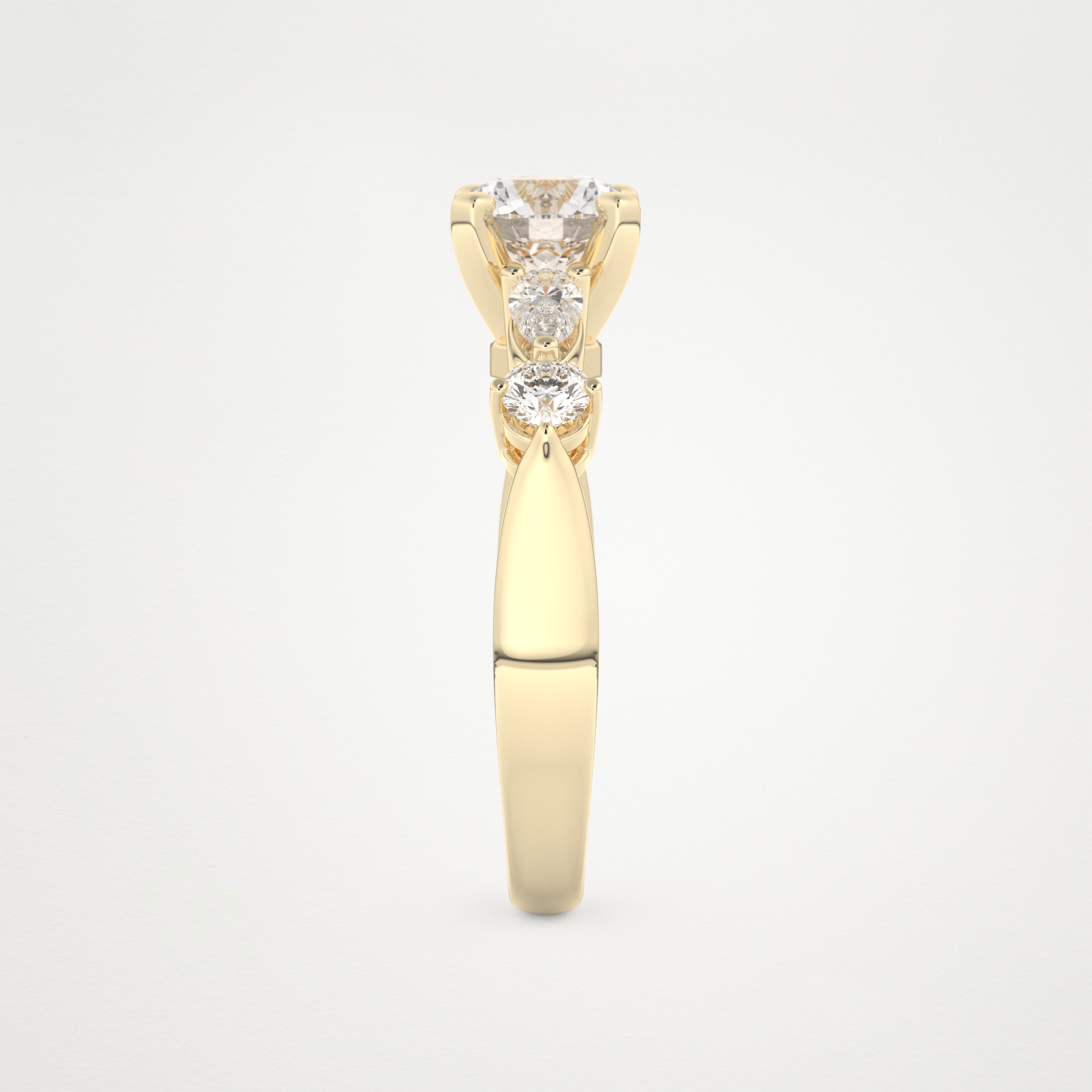 Round Cluster Lab Grown Diamond Engagement Ring