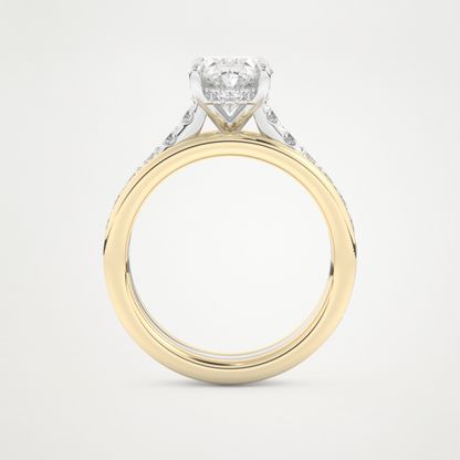 Oval Channel Pave Lab Grown Diamond Engagement Ring