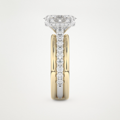 Oval Channel Pave Lab Grown Diamond Engagement Ring