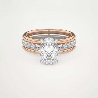 Oval Channel Pave Lab Grown Diamond Engagement Ring