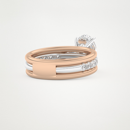 Oval Channel Pave Lab Grown Diamond Engagement Ring