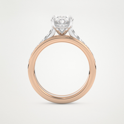 Oval Channel Pave Lab Grown Diamond Engagement Ring