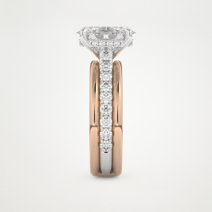 Oval Channel Pave Lab Grown Diamond Engagement Ring