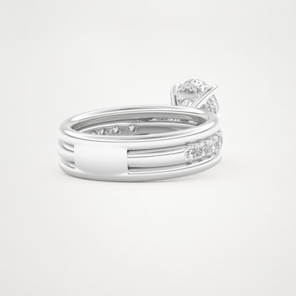 Oval Channel Pave Lab Grown Diamond Engagement Ring