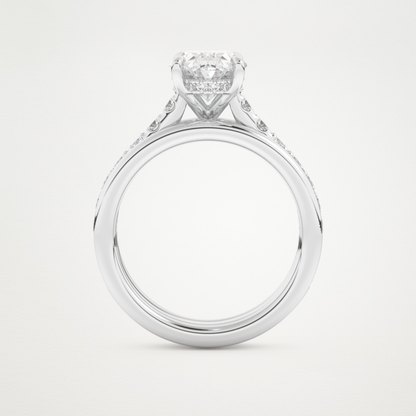 Oval Channel Pave Lab Grown Diamond Engagement Ring