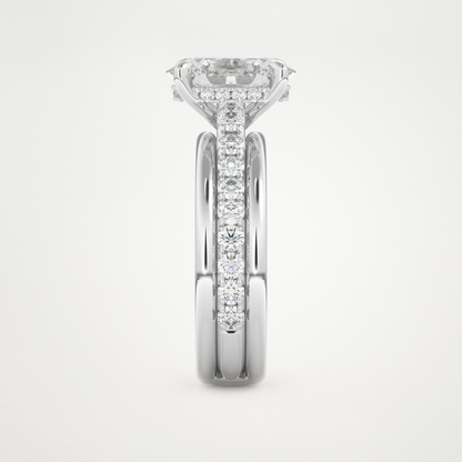 Oval Channel Pave Lab Grown Diamond Engagement Ring