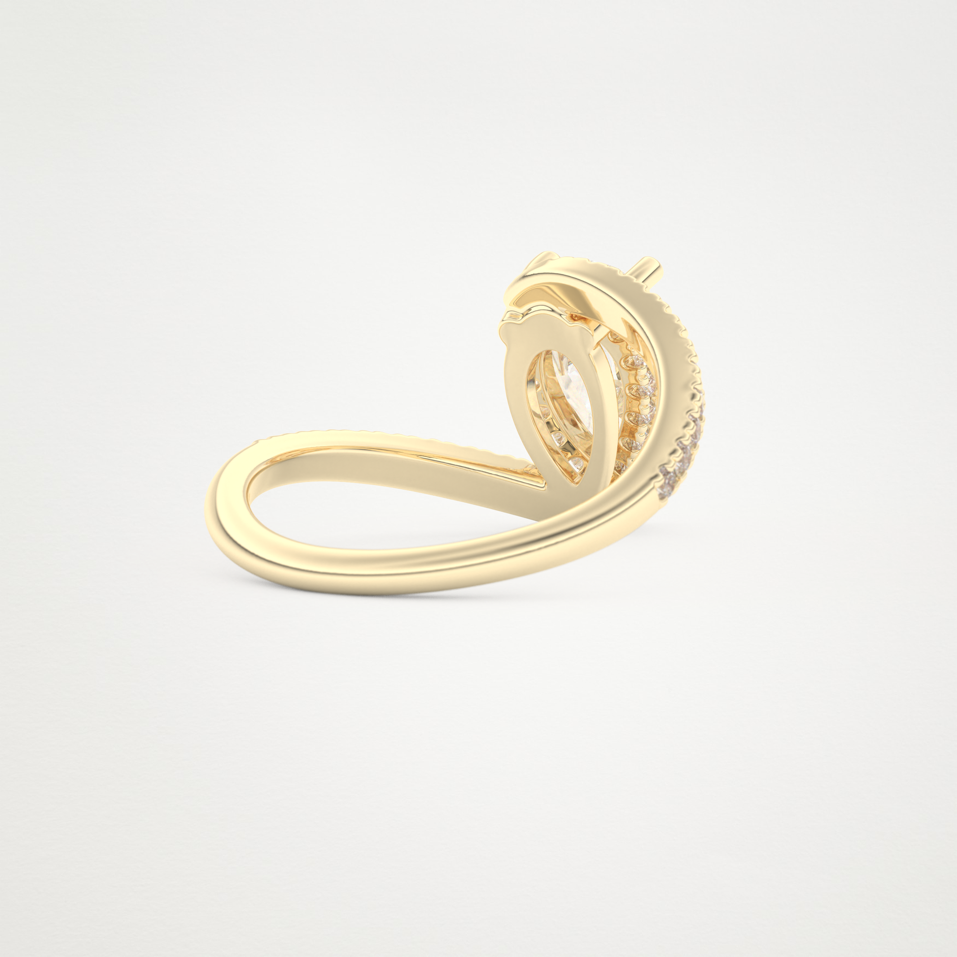 Pear Swirl & Pave Lab Grown Diamond Engagement Ring