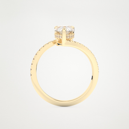 Pear Swirl & Pave Lab Grown Diamond Engagement Ring