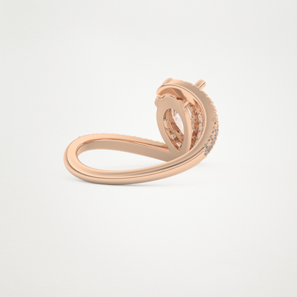 Pear Swirl & Pave Lab Grown Diamond Engagement Ring