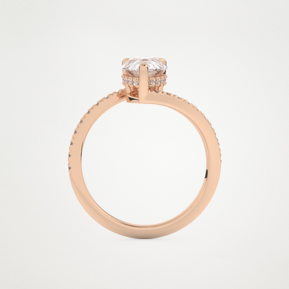 Pear Swirl & Pave Lab Grown Diamond Engagement Ring