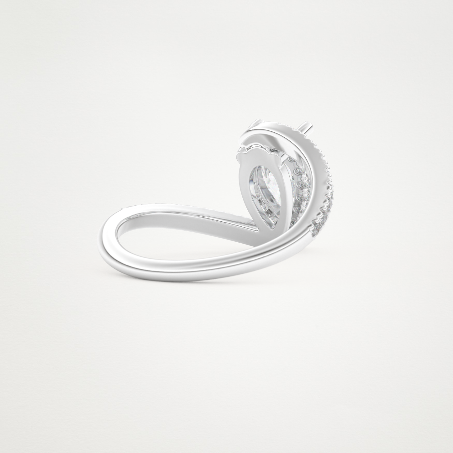 Pear Swirl & Pave Lab Grown Diamond Engagement Ring