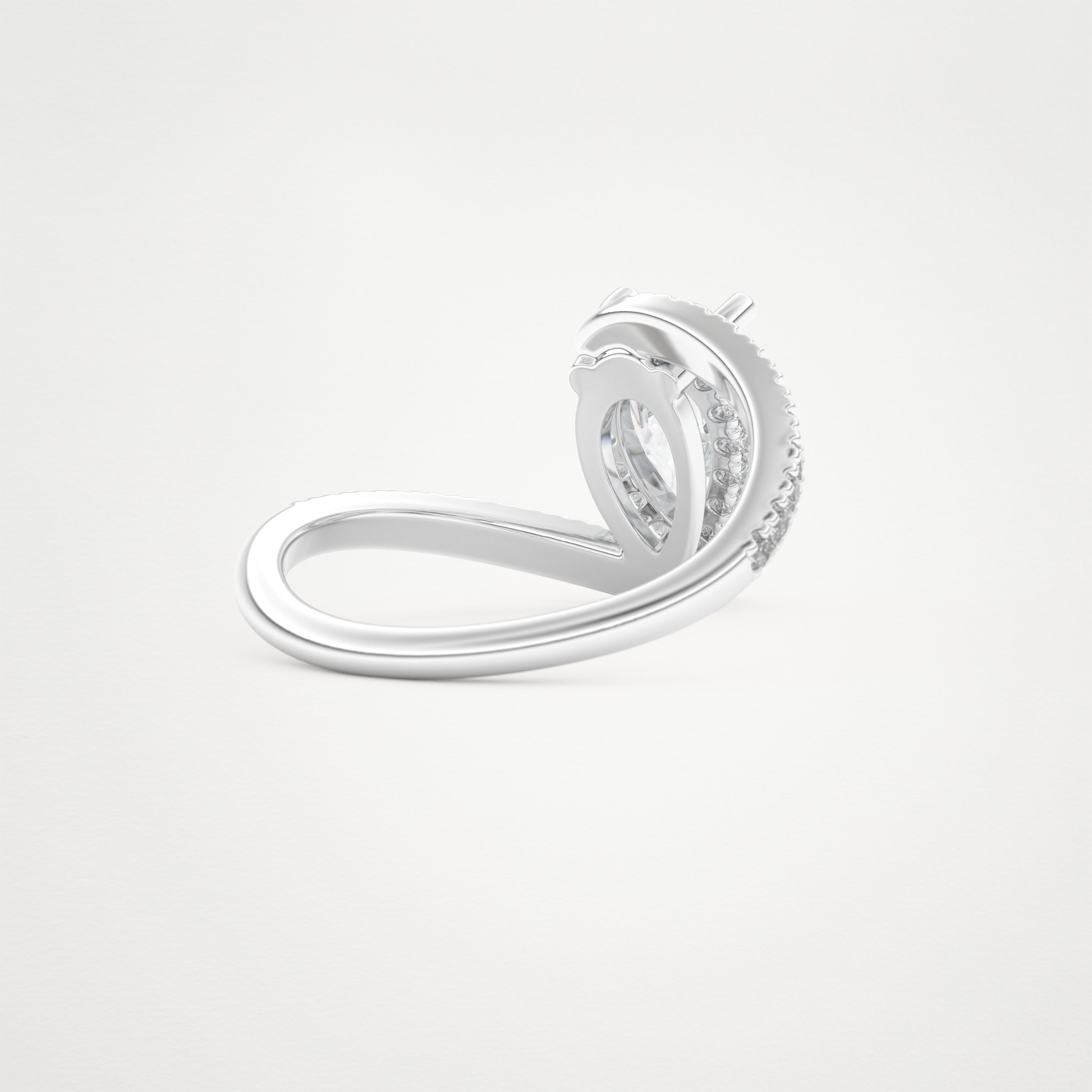 Pear Swirl & Pave Lab Grown Diamond Engagement Ring