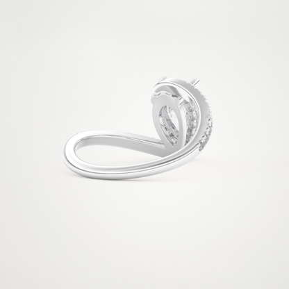 Pear Swirl & Pave Lab Grown Diamond Engagement Ring