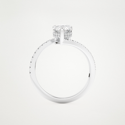 Pear Swirl & Pave Lab Grown Diamond Engagement Ring
