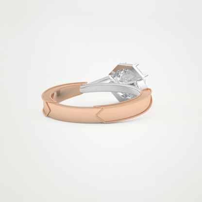 Round Milgrain Pave Lab Grown Diamond Engagement Ring
