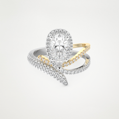 Pear Halo & Pave Lab Grown Diamond Engagement Ring