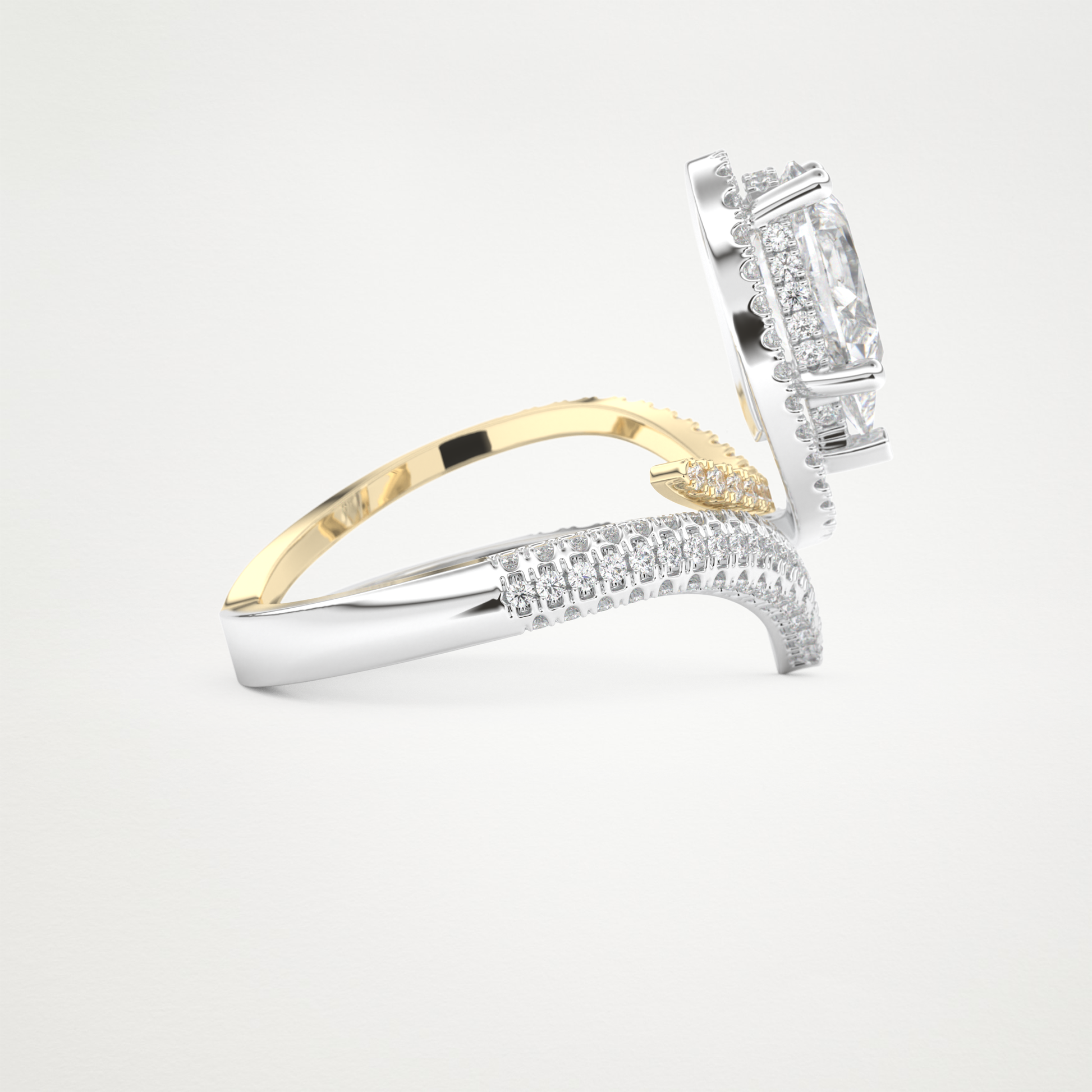 Pear Halo & Pave Lab Grown Diamond Engagement Ring