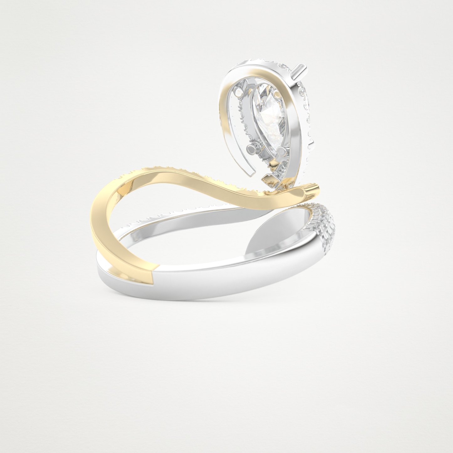 Pear Halo & Pave Lab Grown Diamond Engagement Ring