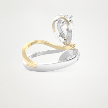 Pear Halo & Pave Lab Grown Diamond Engagement Ring
