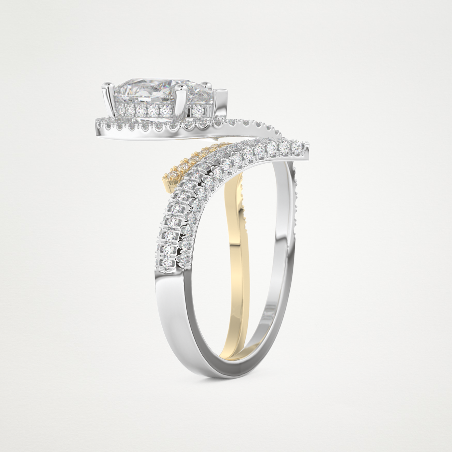 Pear Halo & Pave Lab Grown Diamond Engagement Ring
