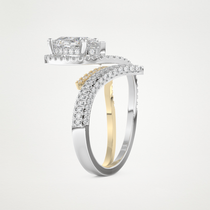 Pear Halo & Pave Lab Grown Diamond Engagement Ring