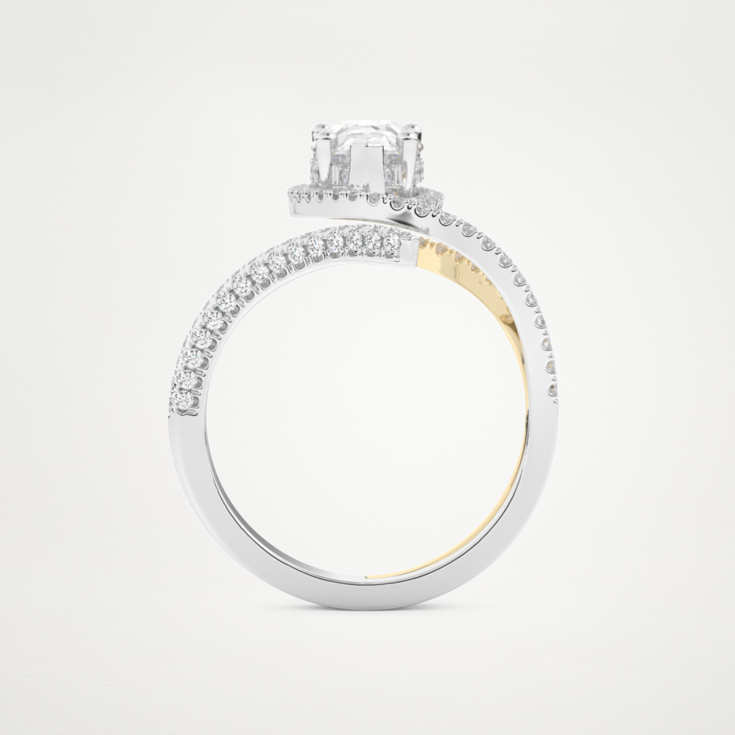 Pear Halo & Pave Lab Grown Diamond Engagement Ring