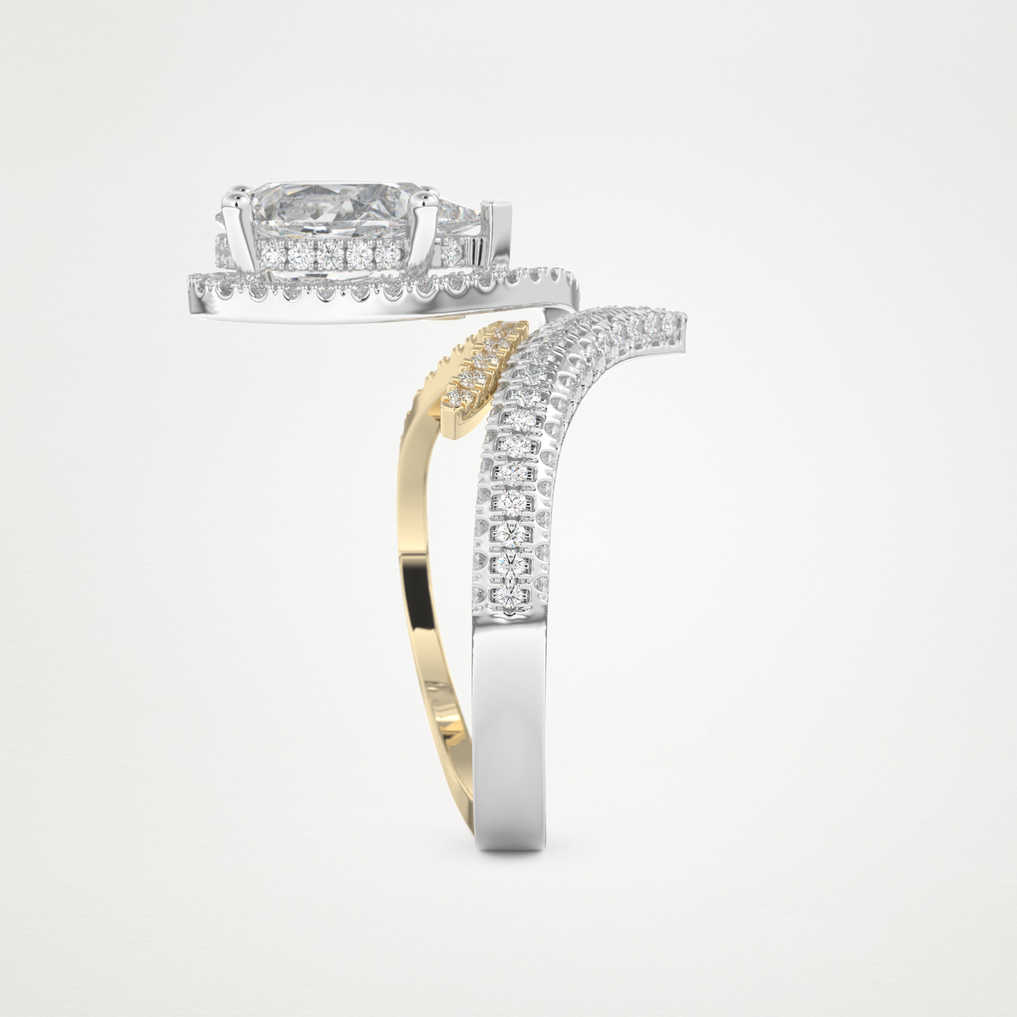 Pear Halo & Pave Lab Grown Diamond Engagement Ring