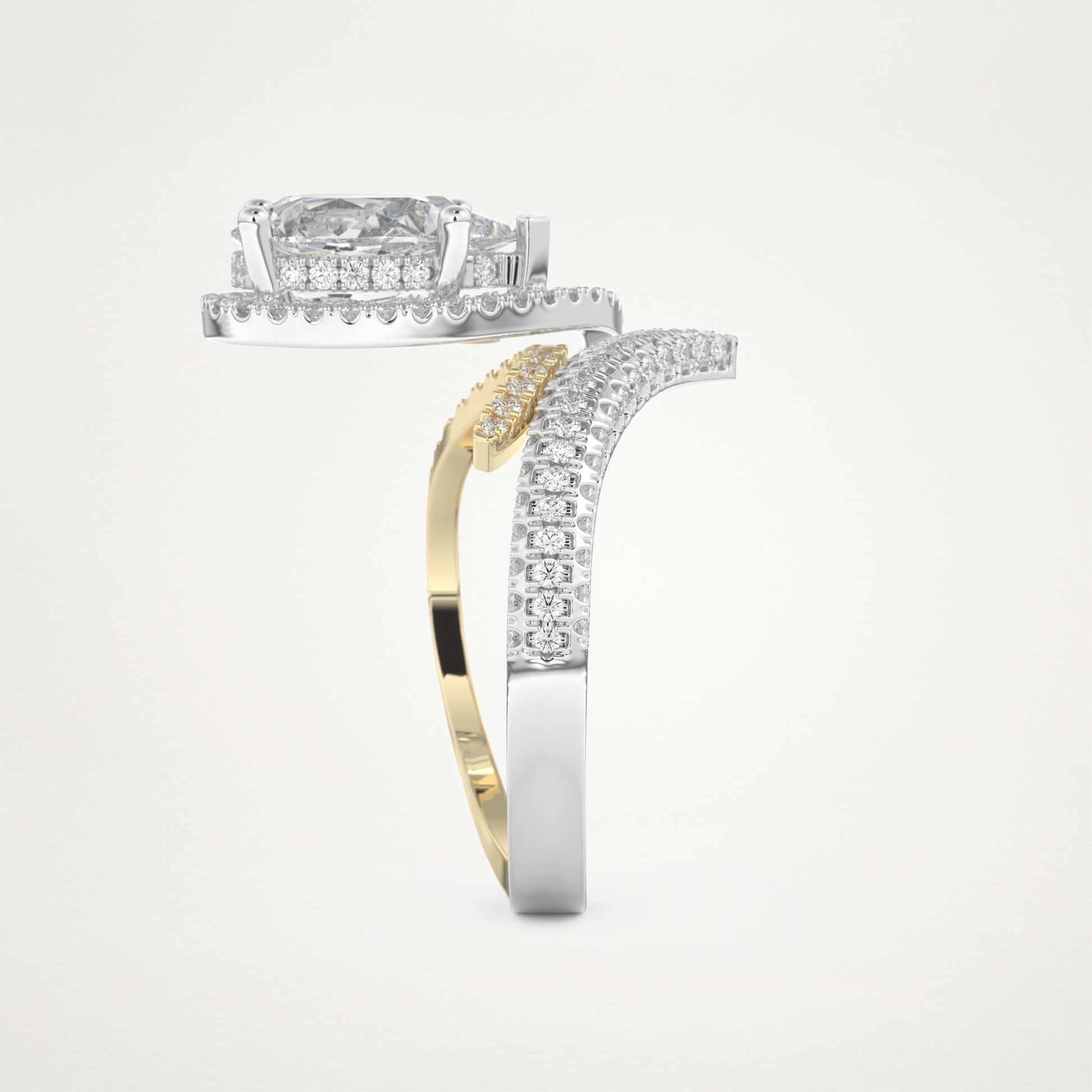 Pear Halo & Pave Lab Grown Diamond Engagement Ring