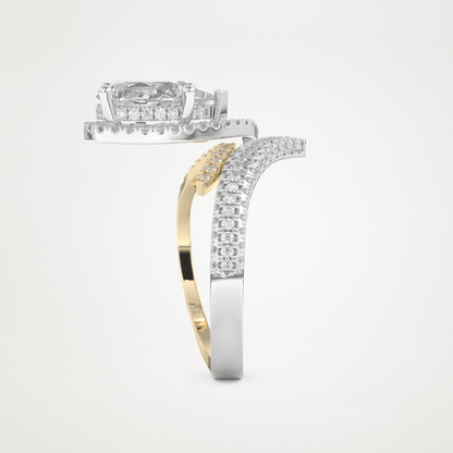 Pear Halo & Pave Lab Grown Diamond Engagement Ring