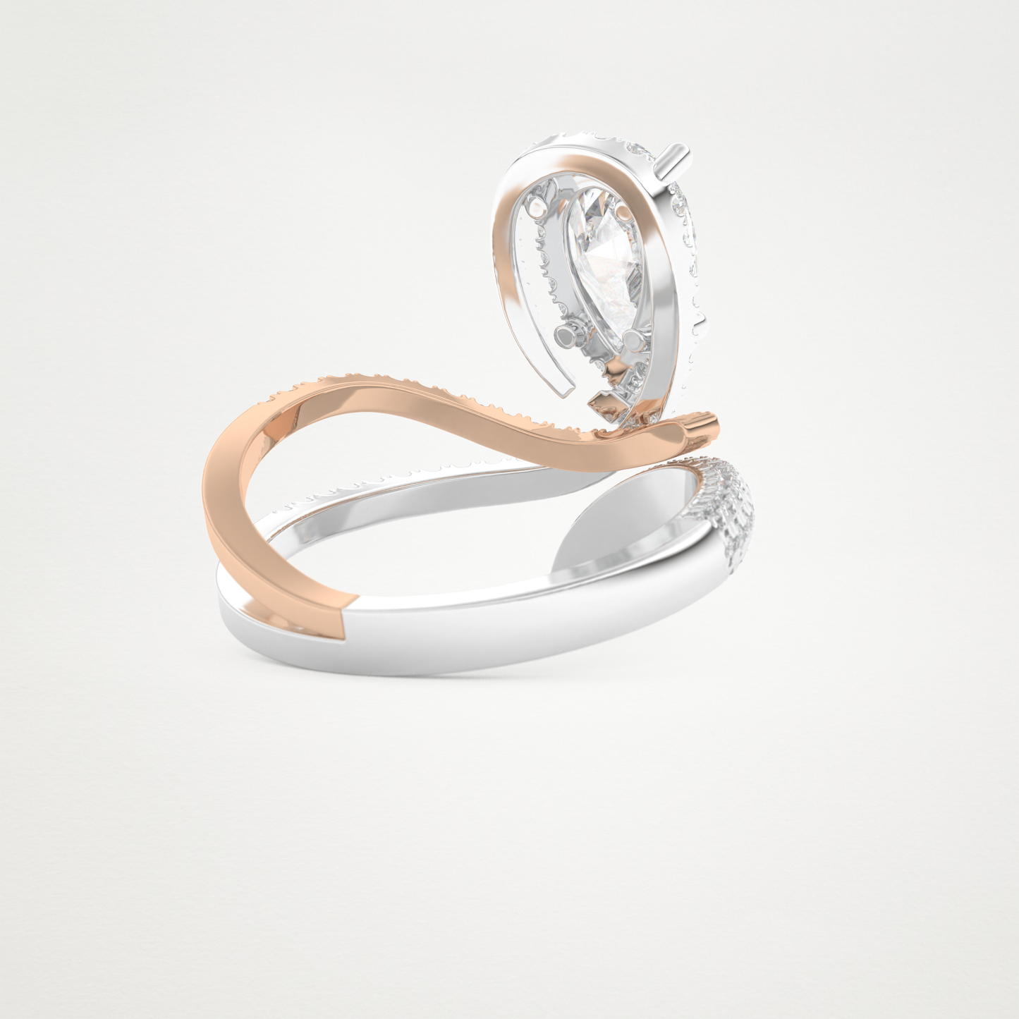 Pear Halo & Pave Lab Grown Diamond Engagement Ring