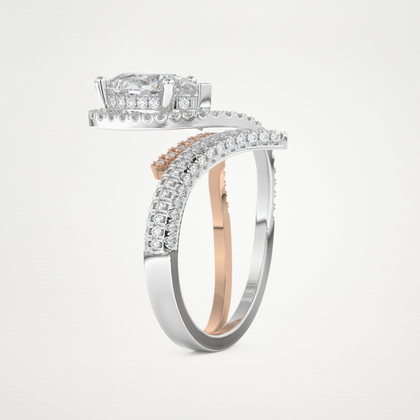 Pear Halo & Pave Lab Grown Diamond Engagement Ring